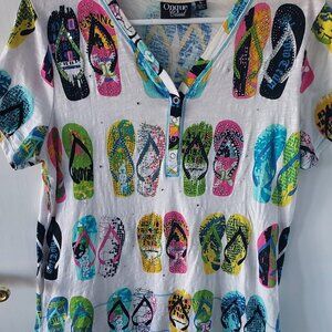Blingy flip flop top